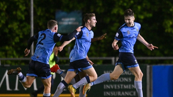 Jake Doyle of UCD (right) levelled for the hosts