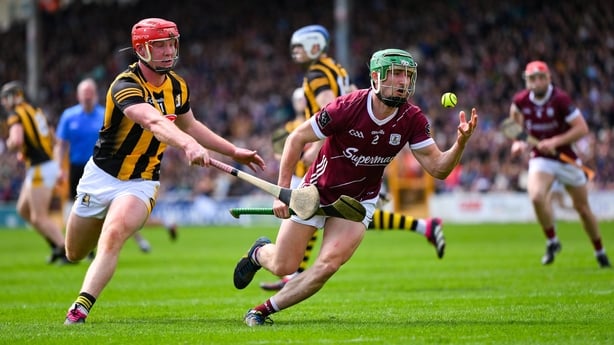 Declan McLoughlin scored a point from 45 metres on the left sideline to help earn Galway a thrilling draw