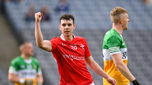 Craig Lennon celebrates a score in Louth's extra-time win over Offaly