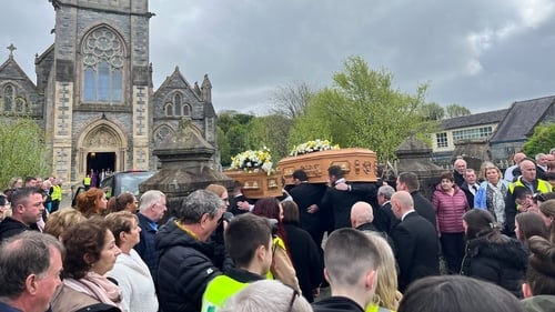 Crowds turned out for the joint requiem service at the Church of the Immaculate Conception in Strabane