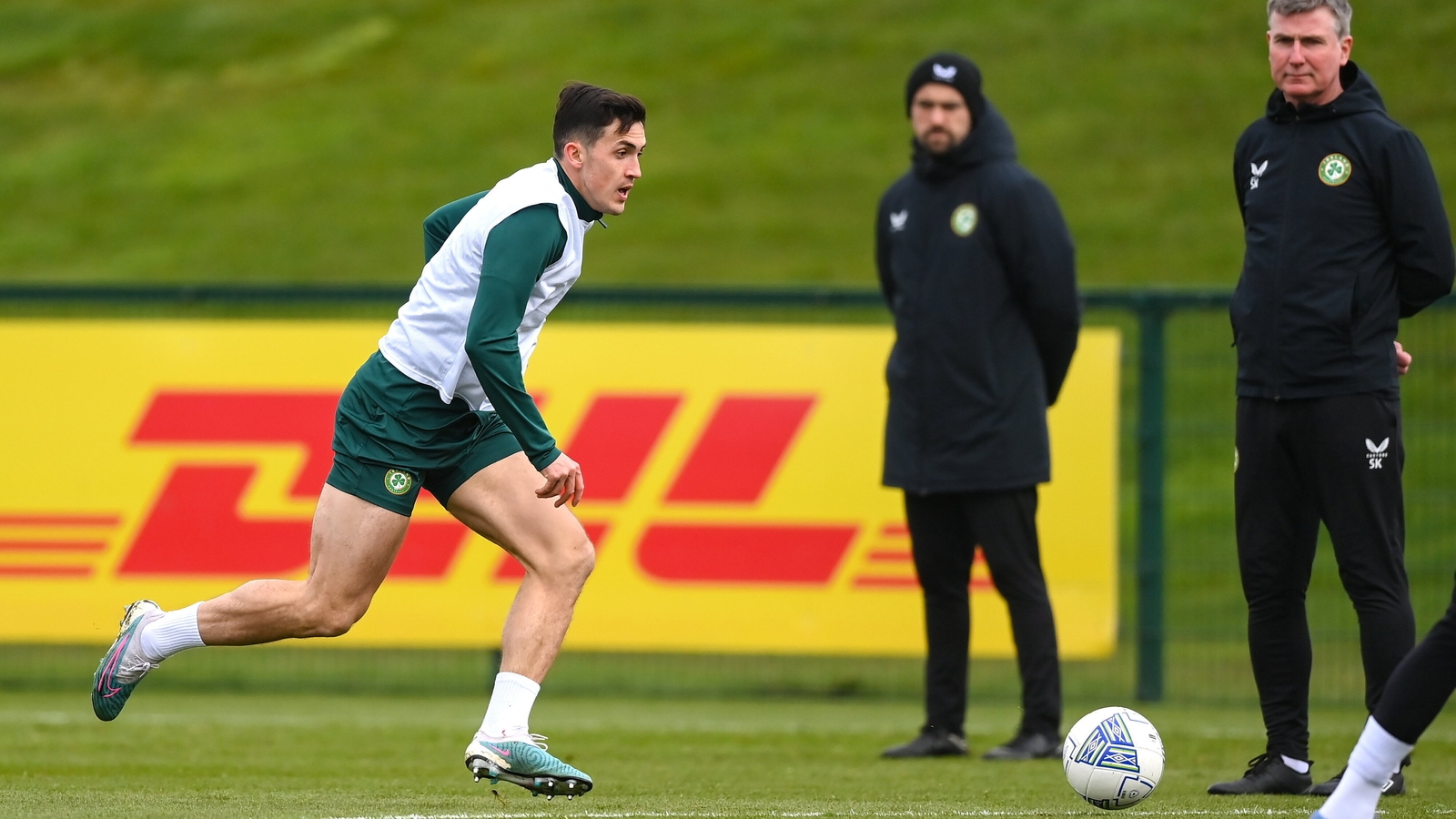 McGrath training under the watchful eye of Stephen Kenny during the Match window