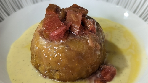 Wade Murphy's baked lemon curd & rhubarb sponge with custard: Today