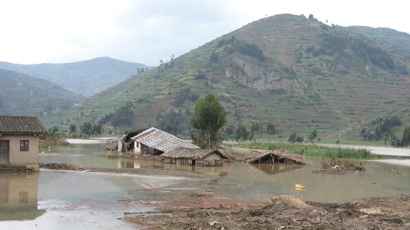 The Rwanda Meteorology Agency had said that the East African nation was expected to receive above-average rainfall in May (File image of rural flooding in Nkamira)