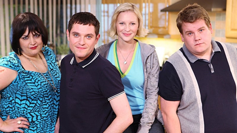 Ruth Jones (left) with Mathew Horne, Joanna Page and James Corden in Gavin & Stacey