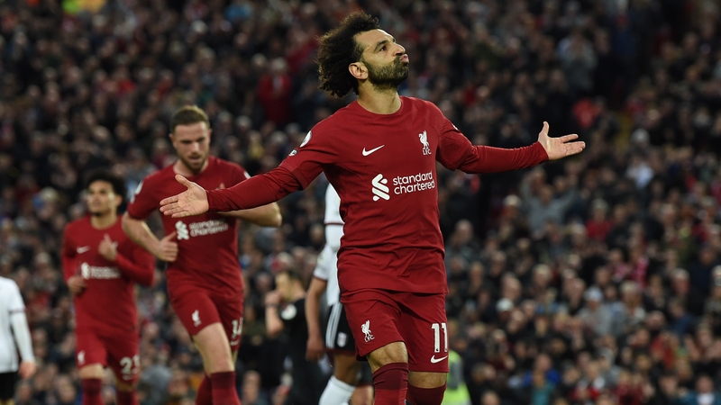 Mohamed Salah celebrates after slotting home a 39th minute penalty