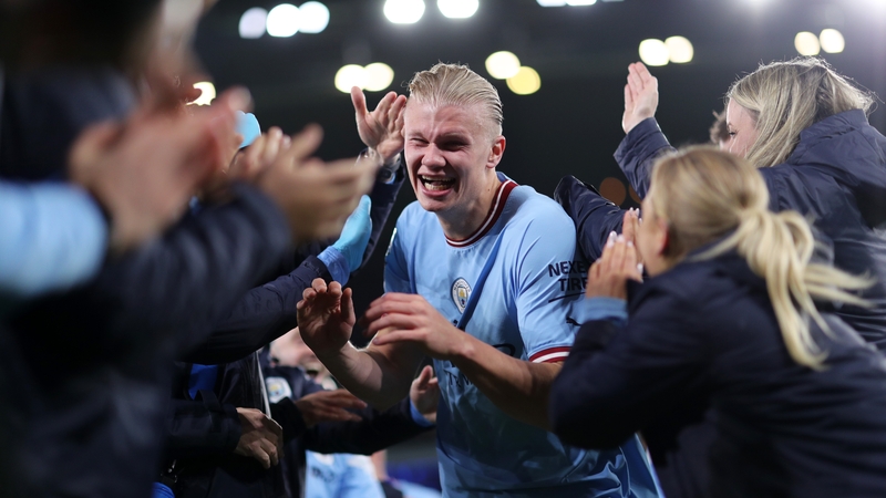 Erling Haaland after receiving guard of honour to mark his record goalscoring exploits