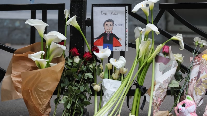 Flowers at a vigil for the victims of the school shooting