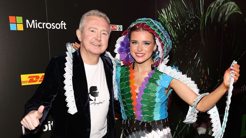 Judge Louis Walsh with student Eva Donlon pictured at the Junk Kouture Dublin City Final.