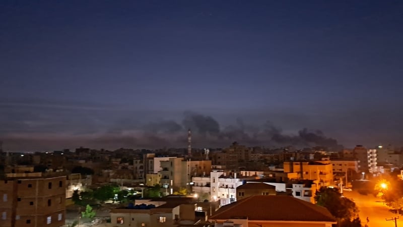 Smoke rises as clashes continue between the Sudanese Armed Forces and the paramilitary Rapid Support Forces (RSF)