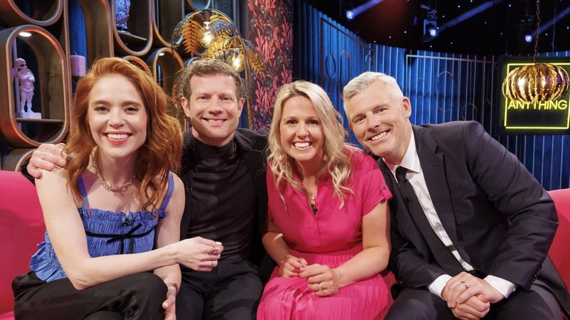 Angela Scanlon is joined by Dermot O'Leary, Jacqui Hurley and Des Bishop for Angela Scanlon's Ask Me Anything. Pictures: RTÉ/Andres Poveda