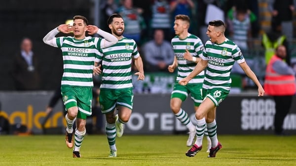 Trevor Clarke celebrates his first-half goal against Bohemians at Tallaght Stadium
