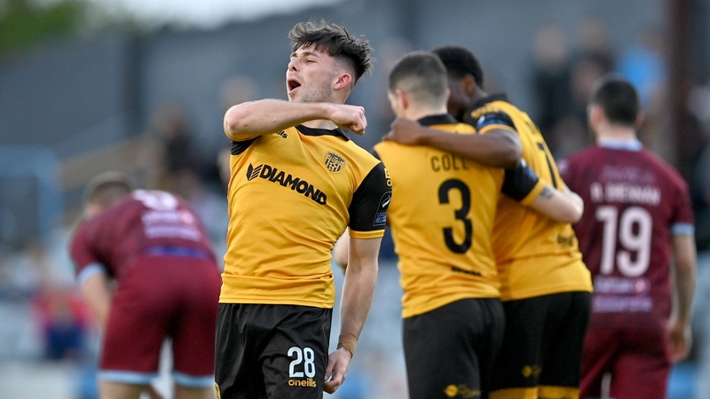 Adam O'Reilly celebrates scoring what turned out to be the only goal of the game