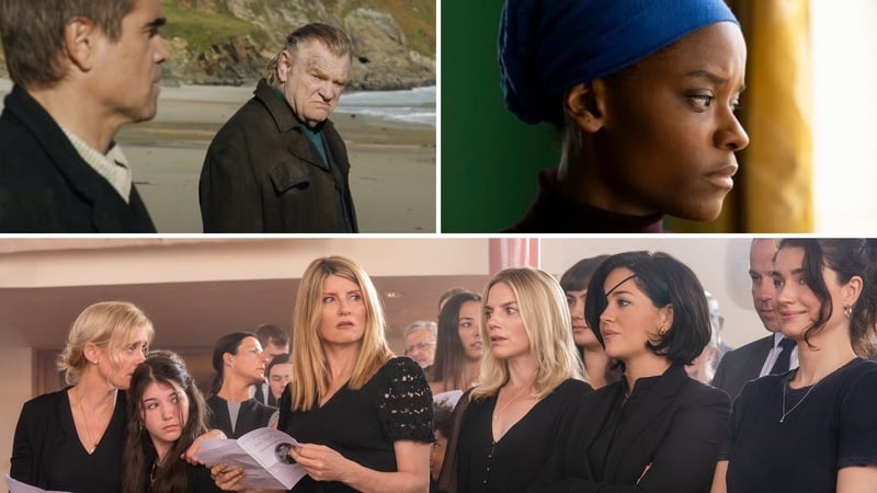 (Clockwise from top) The Banshees of Inisherin, Aisha and Bad Sisters