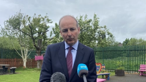 Tánaiste and Minister for Defence Micheál Martin speaking to journalists in Cork