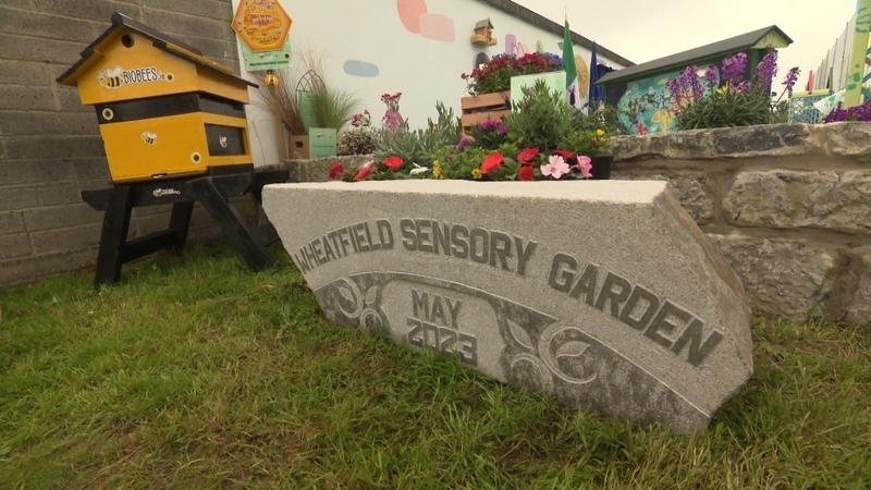 The garden is located at the front of the prison and combines nature, interactive items and educational tools