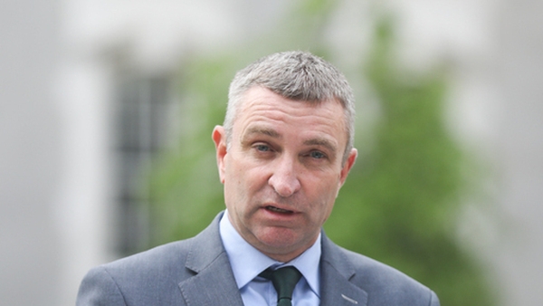 Niall Collins answered a series of questions on the controversy outside Government Buildings today (Pic: RollingNews.ie)