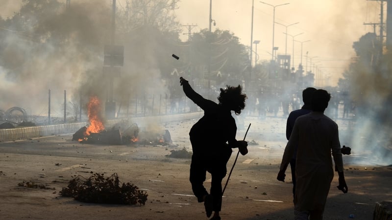 Protesters clash with police in Peshawer