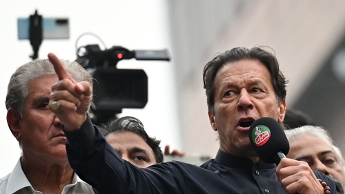 The country has been in political turmoil since the former international cricket star was booted from power in April last year (file photo)