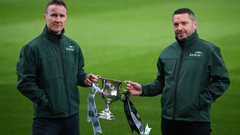 Brian Flanagan, U20 Kildare manager (L) and Paul Henry, U20 Sligo manager at Croke Park ahead of Saturday's EirGrid GAA Football U20 All-Ireland final