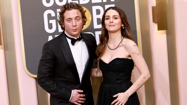 Jeremy Allen White and Addison Timlin at the Golden Globe Awards in Beverly Hills in January of this year