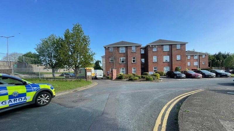 An area close to a block of apartments has been sealed off by gardaí for a technical and forensic examination