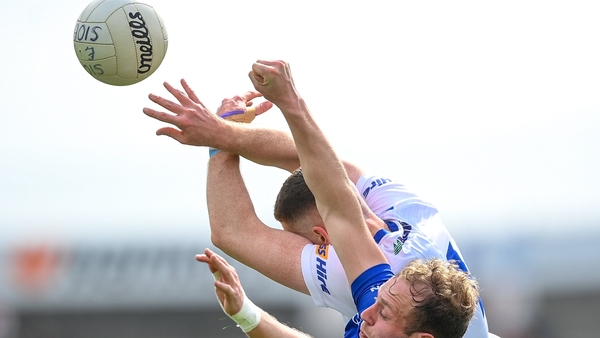 Pádraig Faulkner of Cavan in action against Evan O'Carroll of Laois