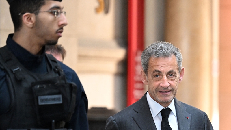 Nicolas Sarkozy pictured as he arrived at the courthouse in Paris