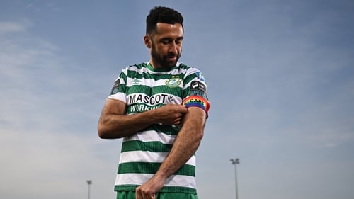 Roberto 'Pico' Lopes at the launch of a branding takeover by LGBT Ireland which will take place at LOI games this weekend