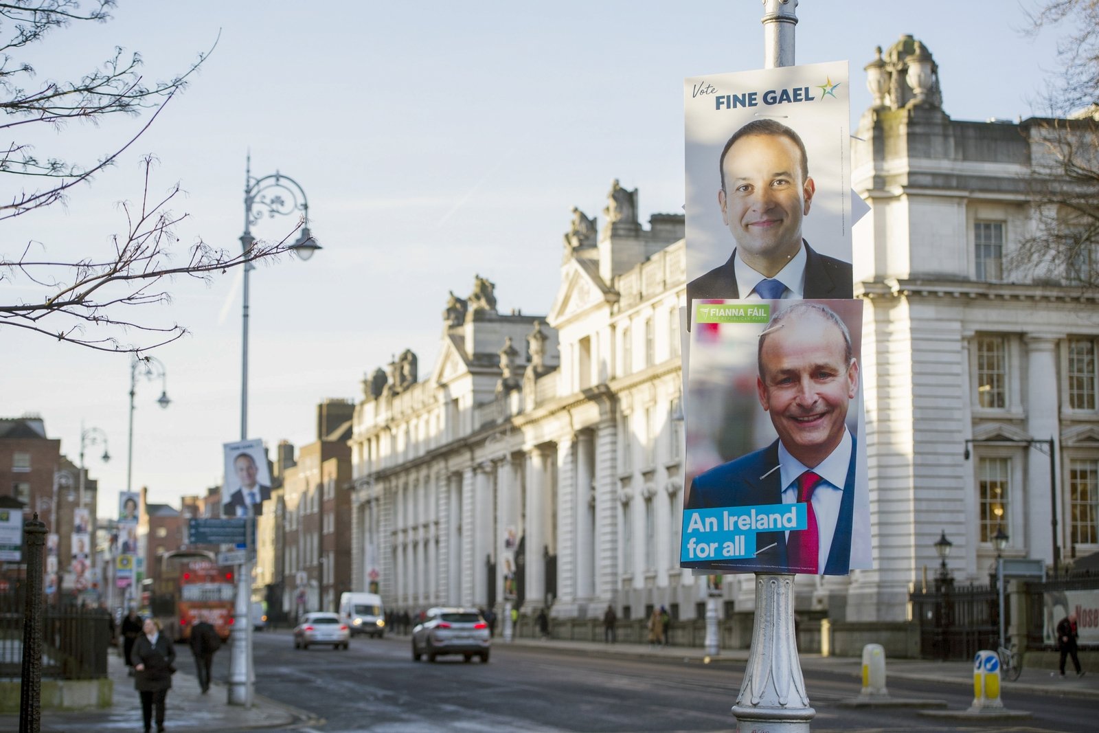 Fianna Fáil and Fine Gael posters during the 1920 general election. The two parties dominated Irish politics for the rest of the 20th century. Photo: Getty Images