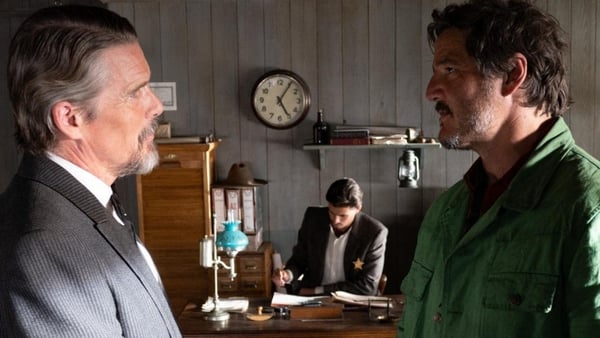 (L-R) Ethan Hawke and Pedro Pascal in Strange Way of Life