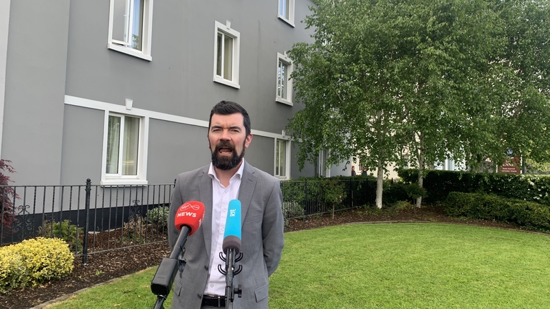 Minister of State at the Department of Integration, Joe O'Brien speaking to reporters in Co Clare