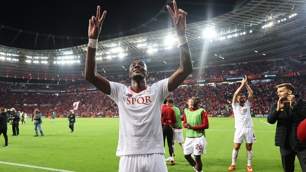 Tammy Abraham of AS Roma celebrates