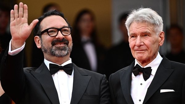Indiana Jones and the Dial of Destiny director James Mangold and star Harrison Ford at the Cannes Film Festival on Thursday night