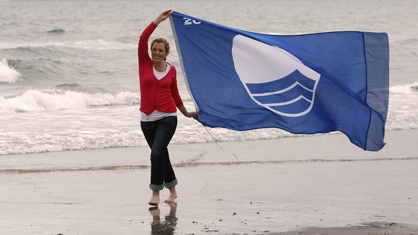 Elena Newey on Velvet Strand, Portmarnock, when it was awarded Blue Flag status in 2010