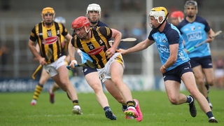 Adrian Mullen of Kilkenny in action against Mark Grogan of Dublin