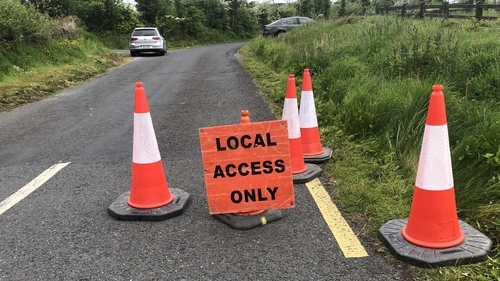 Protesters blocked access to Magowna House hotel which is housing asylum seekers