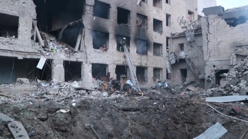 Ukraine said scores of buildings were damaged in the overnight attack