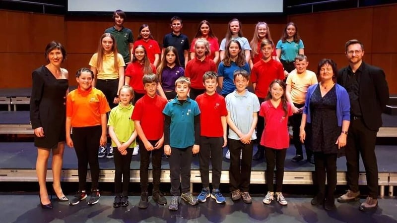 Cantette Youth Choir at Limerick Sings, with compere Liz Nolan (far left)