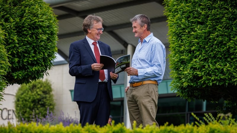 Tirlán Chairman John Murphy and shareholder and dairy farmer Roger Boyd from Tinahely in Co Wicklow at Tirlán's AGM