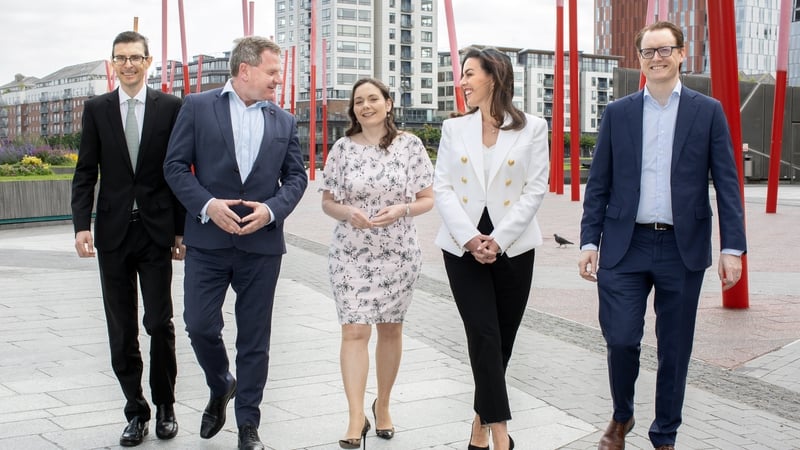 Ian Nelson, Partner KPMG, Danny McCoy, CEO Ibec, Patricia Callan, Director FSI, Dr Jennifer Carroll MacNeill, Minister of State at Department of Finance, Joe Heneghan, FSI chair and CEO of Revolut Europe