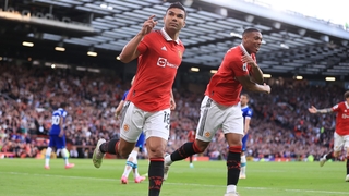 Casemiro celebrates the opening goal of the game
