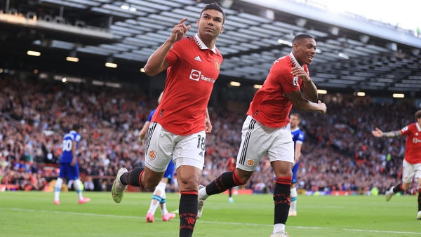 Casemiro celebrates the opening goal of the game