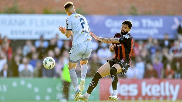 Declan McDaid of Bohemians in action against JR Wilson