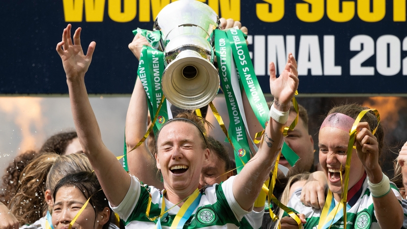 Celtic's Claire O'Riordan soaks up the celebrations