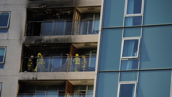 Emergency services pictured at the scene of the blaze