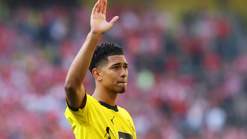 Jude Bellingham waves to the fans after Dortmund saw their title hopes slip away on the final day