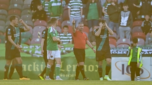 Richie Towell leaves the pitch on Friday night