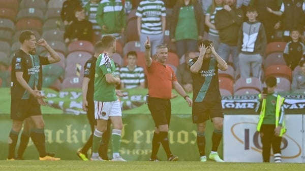 Richie Towell leaves the pitch on Friday night