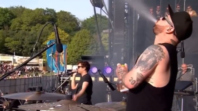 Royal Blood at BBC Radio 1's Big Weekend in Dundee on Sunday - "We're called Royal Blood and this is rock music. Who likes rock music? Nine people. Brilliant" Screengrab: BBC