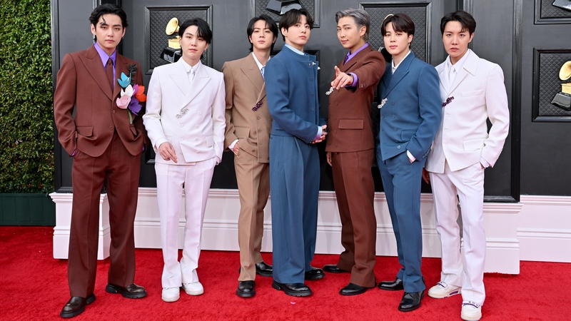 (L-R) V, Suga, Jin, Jungkook, RM, Jimin and J-Hope of BTS